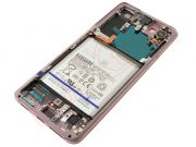 Pantalla service pack completa DYNAMIC AMOLED con marco rosa "Phantom Pink" para Samsung Galaxy S21 5G, SM- G991
